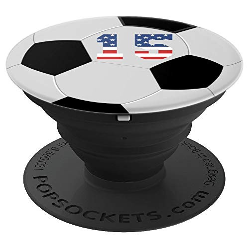 Soccer ball number 15 with American USA flag phone stand PopSockets Grip and Stand for Phones and Tablets Soccer ball number 15 with American USA flag phone stand PopSockets Grip and Stand for Phones and Tablets