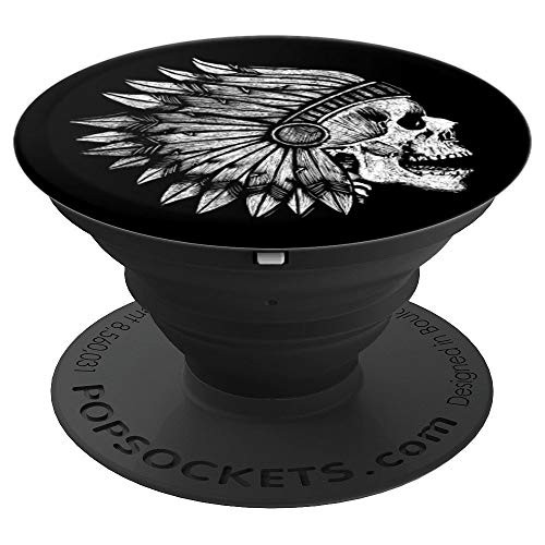 Drawn Indian Skull in Chief Headdress Vintage Retro PopSockets Grip and Stand for Phones and Tablets Drawn Indian Skull in Chief Headdress Vintage Retro PopSockets Grip and Stand for Phones and Tablets