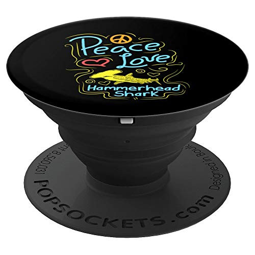 Peace Love Hammerhead Shark Clothes Shark Outfit Gift Shark PopSockets Grip and Stand for Phones and Tablets
