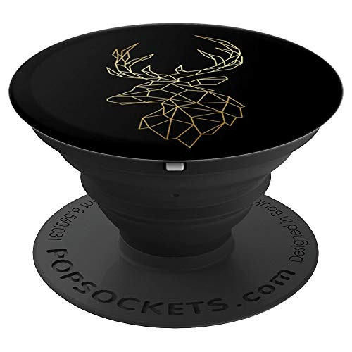 Geometric Deer Minimalist Polygonal Deer's Head Abstract Art PopSockets Grip and Stand for Phones and Tablets