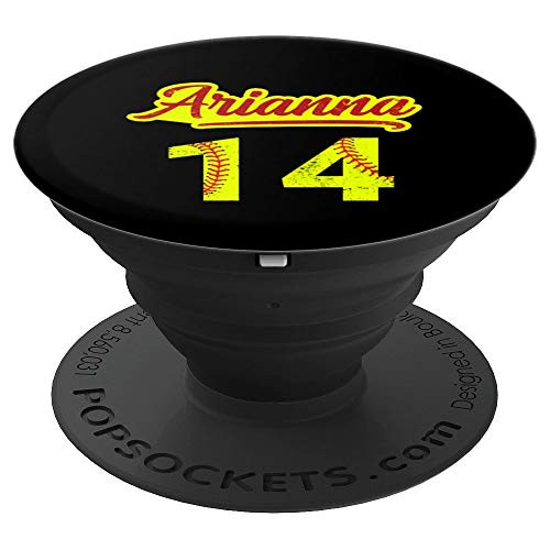 ARIANNA Softball No #14 Jersey Number 14 Catcher & Pitcher PopSockets Grip and Stand for Phones and Tablets