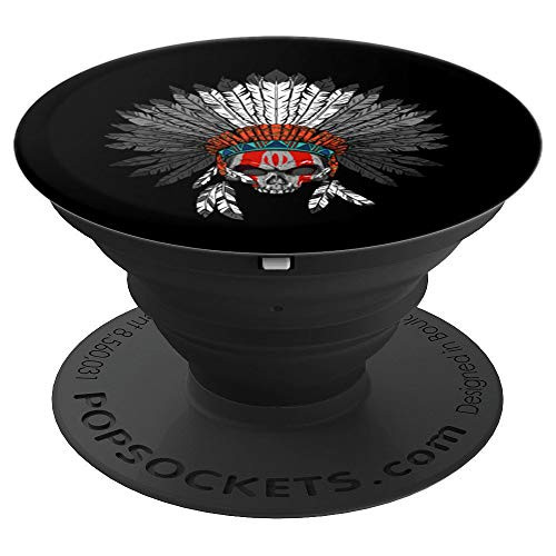 Native American War Paint Skull & Headdress PopSockets Grip and Stand for Phones and Tablets Native American War Paint Skull & Headdress PopSockets Grip and Stand for Phones and Tablets