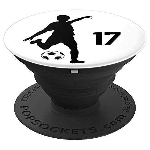 Number 17 #17 Soccer Gifts for Men Boys Teens Year Old PopSockets Grip and Stand for Phones and Tablets