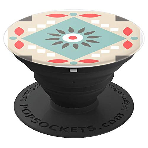 Colorful Folk Tile Design 15 PopSockets Grip and Stand for Phones and Tablets
