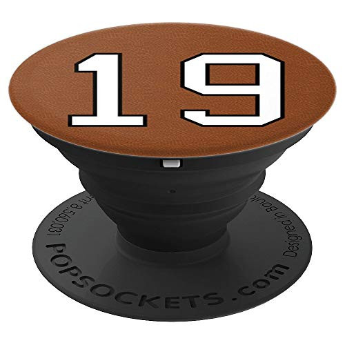 Football Number 19 Jersey Uniform Gift Player Men Boys PopSockets Grip and Stand for Phones and Tablets