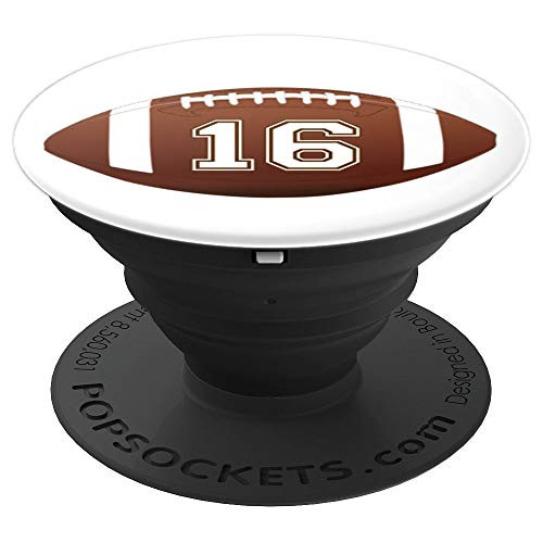 Football Player Jersey Number 16 PopSockets Grip and Stand for Phones and Tablets