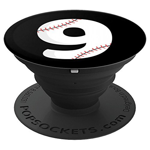 Number #9 BASEBALL Team Art - 9 Pitcher Batter Art PopSockets Grip and Stand for Phones and Tablets