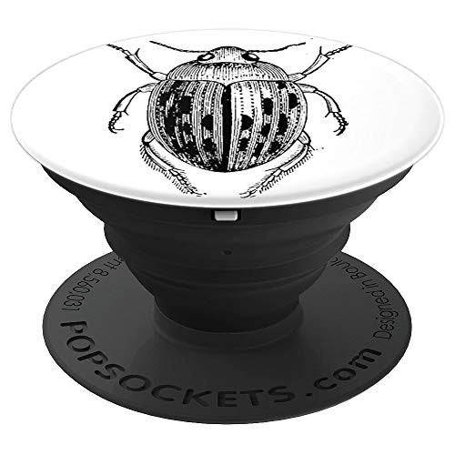 Black and White Beetle Design 16 PopSockets Grip and Stand for Phones and Tablets