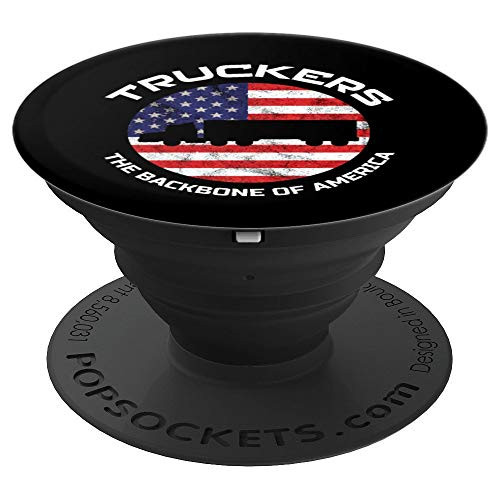 Backbone of America Trucker 18 Wheeler Driver Trucking Union PopSockets Grip and Stand for Phones and Tablets