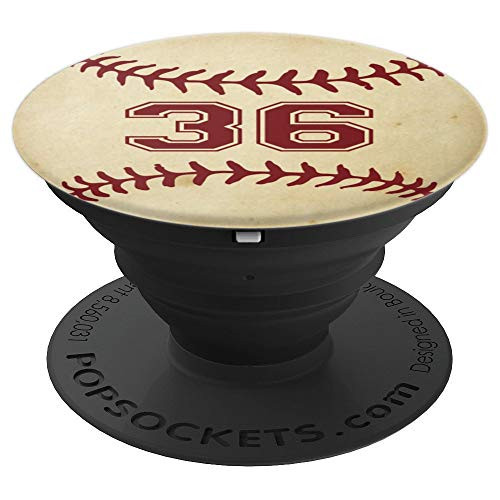 Number #36 Baseball Vintage Team Number Art & Gifts PopSockets Grip and Stand for Phones and Tablets