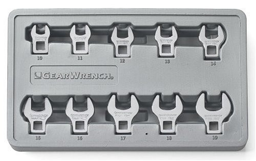 GearWrench 81909 10 Piece Metric Crowfoot Wrench Set