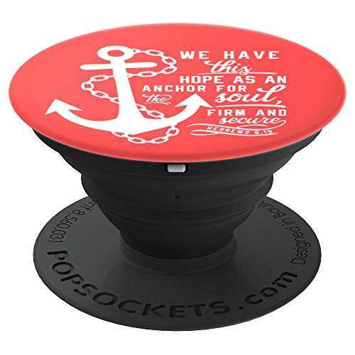 Bible verse Christian Anchor Hebrews 6:19 Gift Hope anchor PopSockets Grip and Stand for Phones and Tablets