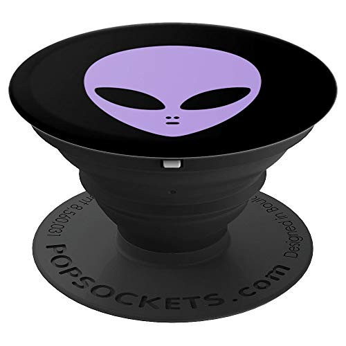 Alien Head Face ~ Cute Pastel Purple EDM Rave Festival PopSockets Grip and Stand for Phones and Tablets