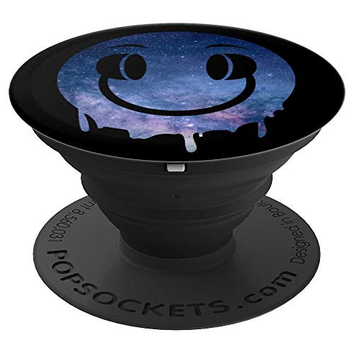 Melting DJ Smiley Face with Space Art - EDM Dance Party Gift PopSockets Grip and Stand for Phones and Tablets