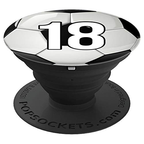 Soccer Player #18 Football Player Jersey 18 Number Eighteen PopSockets Grip and Stand for Phones and Tablets