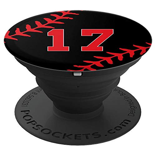 Baseball Jersey Uniform Number 17 Ball Player Gift for Guys PopSockets Grip and Stand for Phones and Tablets