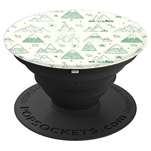 Pattern Mountains Pop Mount Socket Art Work Hiking Camping PopSockets Grip and Stand for Phones and Tablets