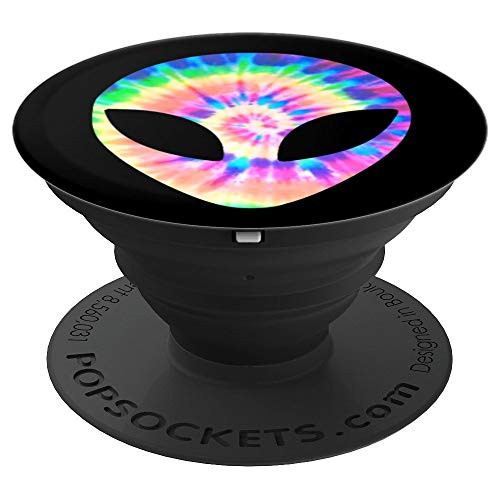 Alien Head Tie Dye Peace Hippie Colorful PopSockets Grip and Stand for Phones and Tablets Alien Head Tie Dye Peace Hippie Colorful PopSockets Grip and Stand for Phones and Tablets