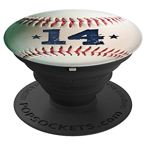 Personalized Baseball Jersey Number 14 fourteen PopSockets Grip and Stand for Phones and Tablets Personalized Baseball Jersey Number 14 fourteen PopSockets Grip and Stand for Phones and Tablets