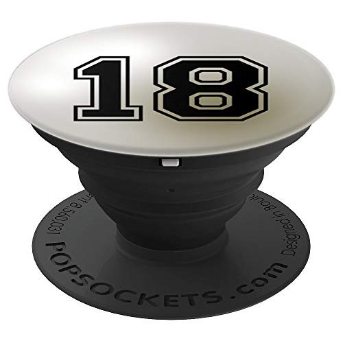 Lacrosse Lax Ball Jersey Number Fan #18 Eighteen No 18 PopSockets Grip and Stand for Phones and Tablets