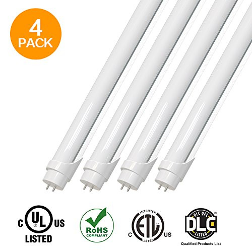 EVE 4Pack T8 LED Light Tube 4ft 18W (48W equivalent),2520 Lumens 5000K White, Dual-End Powered, Frosted Cover,Fluorescent Light Bulbs Replacement,with or without ballast - internal driver EVE 4Pack T8 LED Light Tube 4ft 18W (48W equivalent),2520 Lumens 5000K White, Dual-End Powered, Frosted Cover,Fluorescent Light Bulbs Replacement,with or without ballast - internal driver