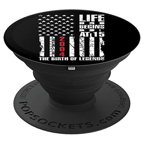 2004 15 Yr Old Gift USA Flag For 15 Yrs Years Old 15th B-day PopSockets Grip and Stand for Phones and Tablets
