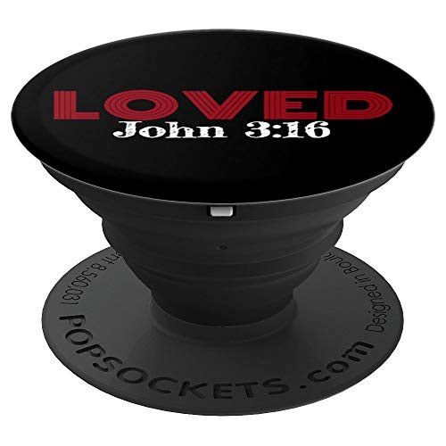 Loved John 3:16 Bible Scripture Valentine's Day PopSockets Grip and Stand for Phones and Tablets