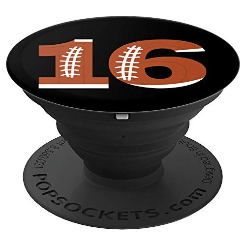 16th Birthday Football Ball Boys | 16 Year Old Design Gift PopSockets Grip and Stand for Phones and Tablets