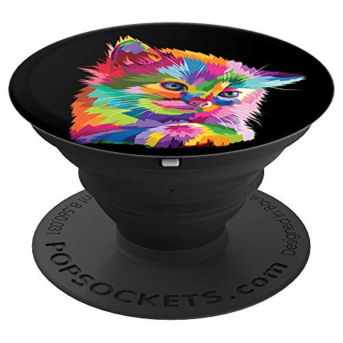 Colorful Cat Cute Kitty Artistic Geometric Pop Art Cat head PopSockets Grip and Stand for Phones and Tablets Colorful Cat Cute Kitty Artistic Geometric Pop Art Cat head PopSockets Grip and Stand for Phones and Tablets
