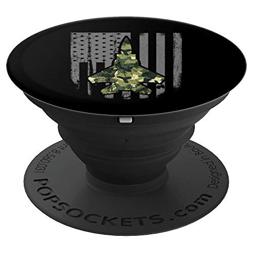 Air Force F-15 Twin Engine Fighter American Jet Camouflage PopSockets Grip and Stand for Phones and Tablets