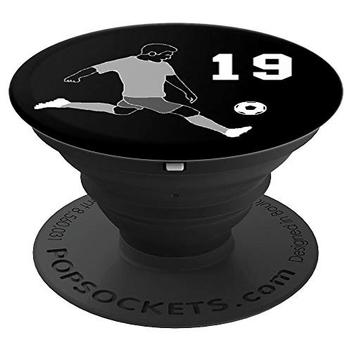 #19, Number 19, Gift for soccer boys, girls, women, men PopSockets Grip and Stand for Phones and Tablets