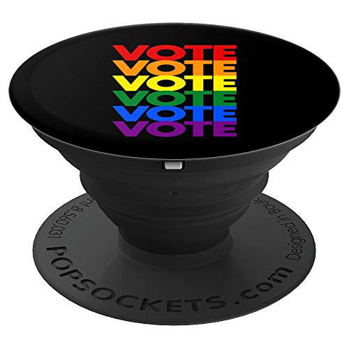 VOTE Rainbow Colored LGBTQ Pride PopSockets Grip and Stand for Phones and Tablets