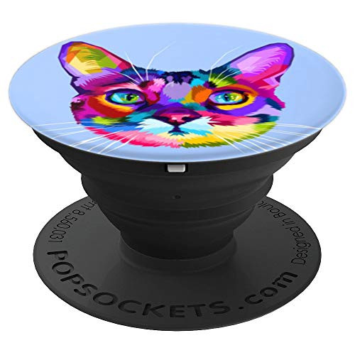 Colorful cat head icon on pop art style PopSockets Grip and Stand for Phones and Tablets Colorful cat head icon on pop art style PopSockets Grip and Stand for Phones and Tablets