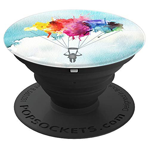 Skydiver Skydiving Parachuting Parachutist Art Gra PopSockets Grip and Stand for Phones and Tablets