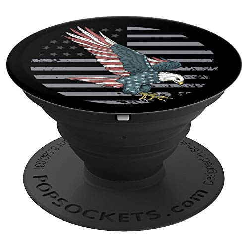 Bald Eagle Head in American Flag for Patriotic 4th of July PopSockets Grip and Stand for Phones and Tablets