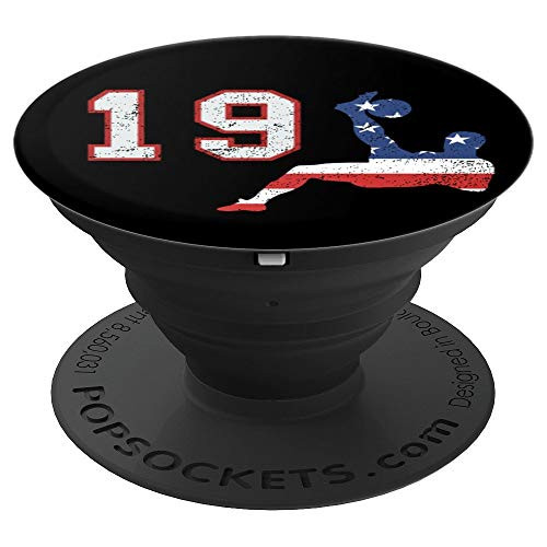Soccer player number 19 with American USA flag bicycle kick PopSockets Grip and Stand for Phones and Tablets Soccer player number 19 with American USA flag bicycle kick PopSockets Grip and Stand for Phones and Tablets