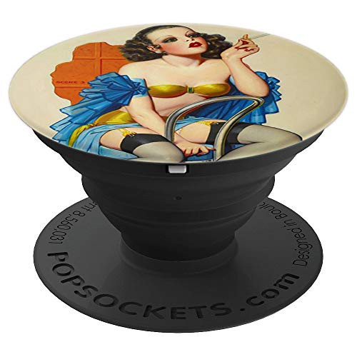 Retro Lingerie Sexy Pin Up Girl-Vintage Pinup Art PopSockets Grip and Stand for Phones and Tablets