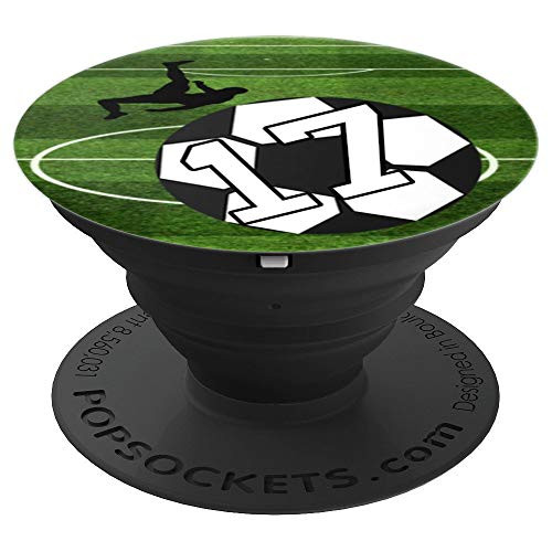 Soccer Football Jersey Number #17 Number Seventeen PopSockets Grip and Stand for Phones and Tablets Soccer Football Jersey Number #17 Number Seventeen PopSockets Grip and Stand for Phones and Tablets