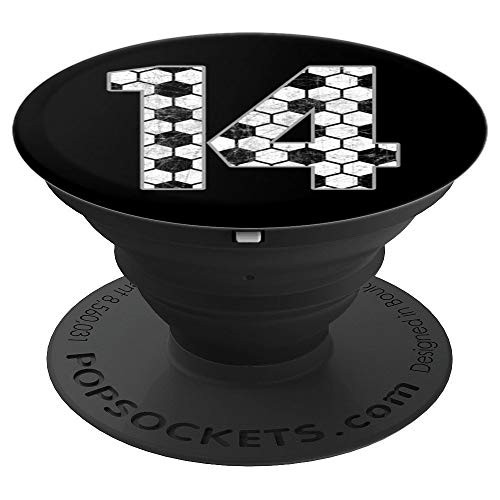 Soccer #14 Love Soccer Mom Favorite Player Jersey Number 14 PopSockets Grip and Stand for Phones and Tablets