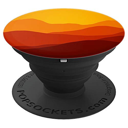 Red Mountain Pop Mount Socket Sunrise Art Work Orange Color PopSockets Grip and Stand for Phones and Tablets