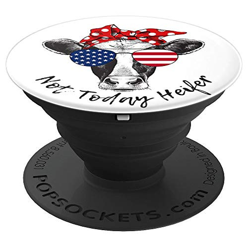 Not Today Heifer Funny Cow Stars and Stripes Sunglasses PopSockets Grip and Stand for Phones and Tablets