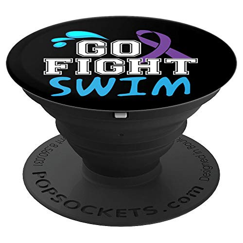 Go Fight Swim Pancreas Cancer Awareness Ribbon PopSockets Grip and Stand for Phones and Tablets Go Fight Swim Pancreas Cancer Awareness Ribbon PopSockets Grip and Stand for Phones and Tablets
