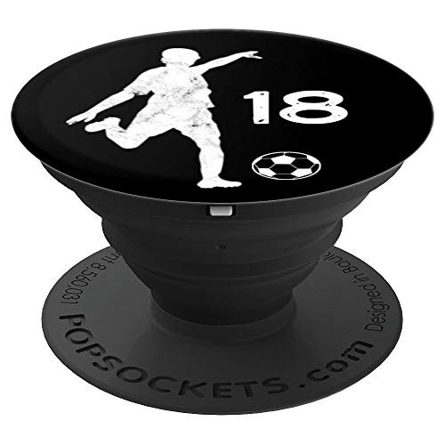 #18 Number 18 Soccer Gifts for Teams Teens Kids Futbol PopSockets Grip and Stand for Phones and Tablets #18 Number 18 Soccer Gifts for Teams Teens Kids Futbol PopSockets Grip and Stand for Phones and Tablets