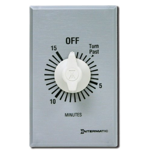 Intermatic FF315M 15-Minute Spring Loaded Wall Timer, Brushed Metal Finish