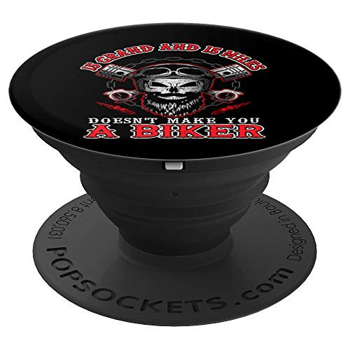 15 Grand Miles Doesn't Make You A Biker Motorcycle Skull PopSockets Grip and Stand for Phones and Tablets