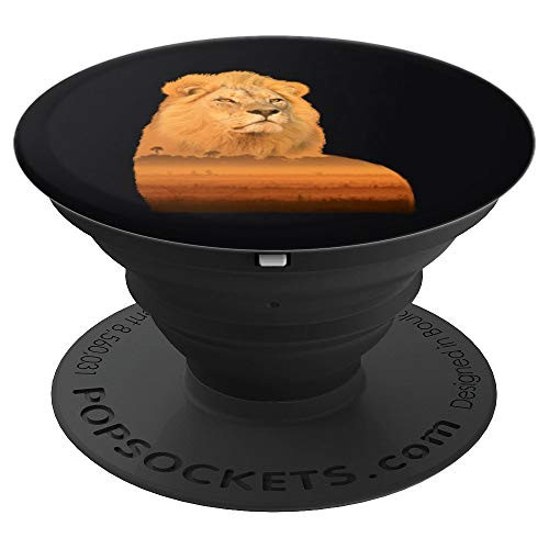 Safari Wildlife Art Nature Symbol Of Strength Lion PopSockets Grip and Stand for Phones and Tablets