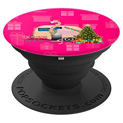 ugly christmas flamingo trailer santa claus PopSockets Grip and Stand for Phones and Tablets
