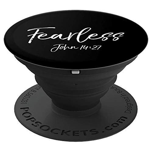 Christian Faith Quote Gift Bible Verse Fearless John 14:27 PopSockets Grip and Stand for Phones and Tablets