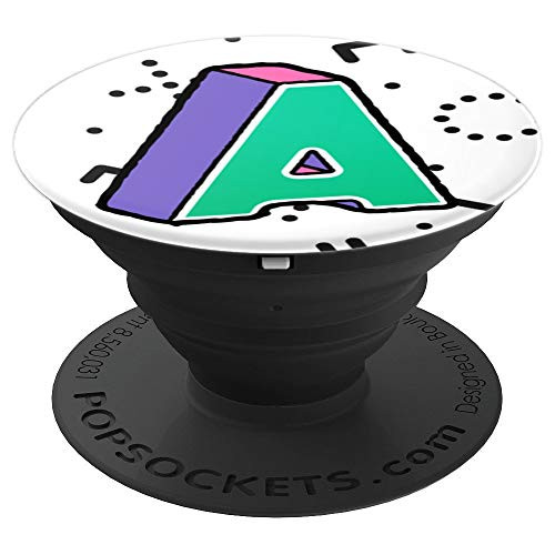 90s Retro POP Art Initials Letter A Monogram PopSockets Grip and Stand for Phones and Tablets