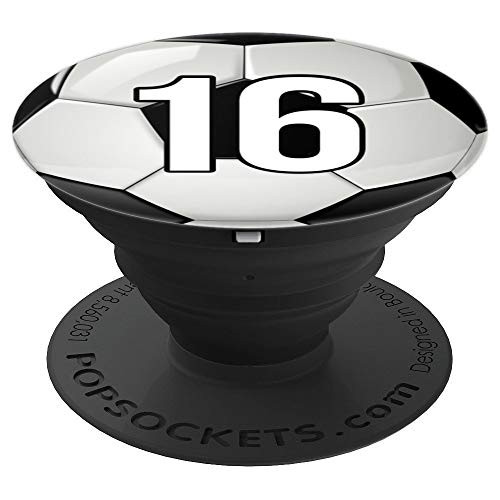 Soccer Player #16 Football Player Jersey 16 Number Sixteen PopSockets Grip and Stand for Phones and Tablets Soccer Player #16 Football Player Jersey 16 Number Sixteen PopSockets Grip and Stand for Phones and Tablets